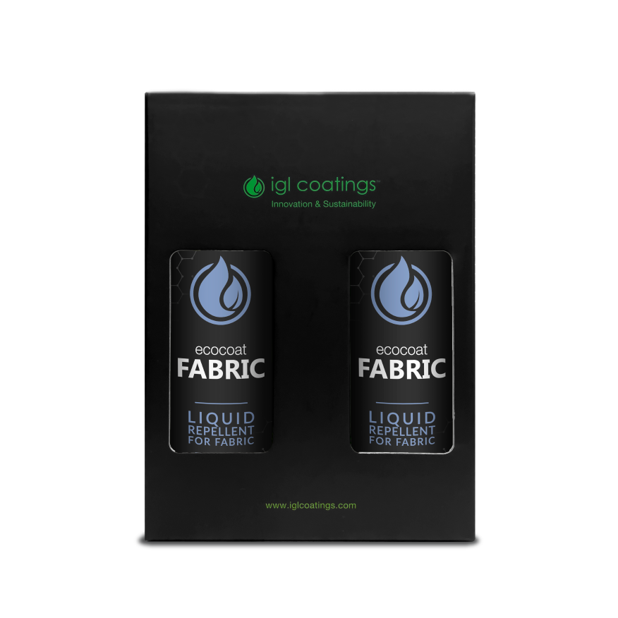 twin pack of igl coatings ecocoat fabric, water repellent fabric coating available in 2 x 500ml